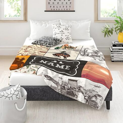 Retro Horse Baby Blanket Wild West Gifts for Boys Girls, Animal Western Decor Plush Soft Lightweight Flannel Fleece Wild West Swaddle Blanket for Newborn Horses Aztec Cow Receiving Blanket Crib in Saudi Arabia
