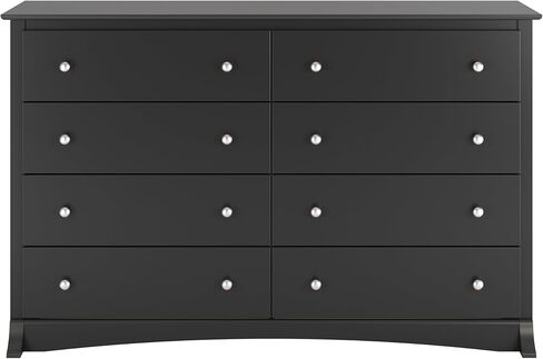 Prepac Sonoma 8 Drawer Double Dresser for Bedroom, Wide Chest of Drawers, Bedroom Furniture, Clothes Storage and Organizer, 15.75" D x 59" W x 36.25" H, White in Kuwait