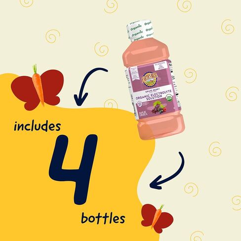 Earth's Best Organic Toddler Drink, Organic Electrolyte Solution for Children 2 Years and Older, Organic Apple Citrus Drink with Zinc, 1 Liter Bottle (Pack of 4) in Kuwait