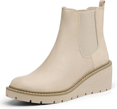 IDIFU IN3 أحذية نسائية بكعب عريض تشيلسي الكاحل قصيرة منخفضة كعب صغير كعب خريفي نعل عروة سهل الارتداء على منصة أحذية نسائية للسيدات زفاف رسمي أنيق مريح أحذية مرنة in Kuwait