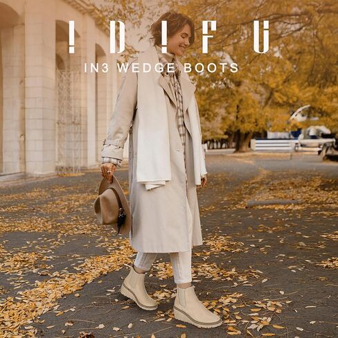 IDIFU IN3 أحذية نسائية بكعب عريض تشيلسي الكاحل قصيرة منخفضة كعب صغير كعب خريفي نعل عروة سهل الارتداء على منصة أحذية نسائية للسيدات زفاف رسمي أنيق مريح أحذية مرنة in Kuwait