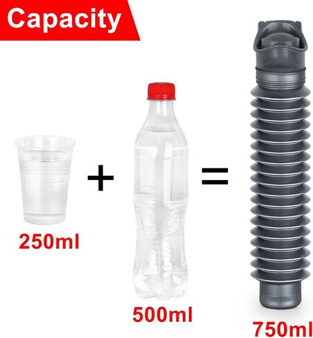 Pee Bottles For Men, Collapsible Pee Bottle With Disposable Bags, Portable Emergency Urinal For Men And Women, 750ml, Leakproof, 2-Pack Set Pee Bottle Suitable For Road Trips, Camping And Traffic Jams in Saudi Arabia