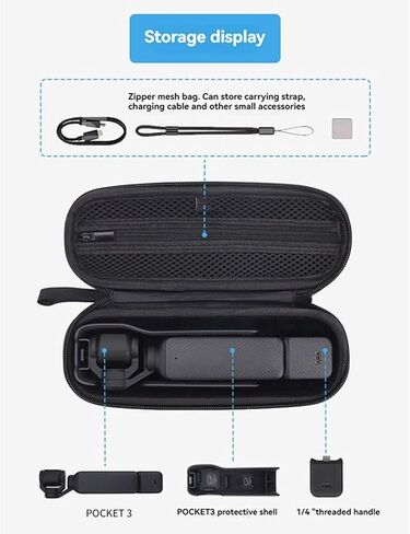حقيبة تخزين محمولة لـ DJI Osmo Pocket 3، غطاء حقيبة واقية للكاميرا الرياضية وحقيبة يد مقاومة للخدش in Kuwait