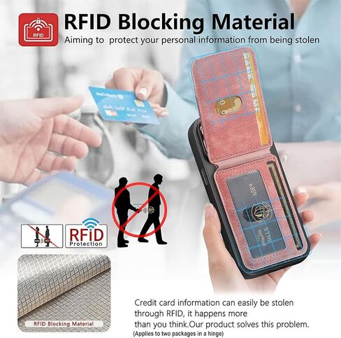 for Magsafe Wallet,Magnetic Card Holder for iPhone 16/15/14/13 Series,Up to 4000Gs Magnet Strength,with Adjustable Stand and Ring Grip,3 Slots,Fit 5 Cards,RFID Blocking,Vegan Leather(Black) in Saudi Arabia