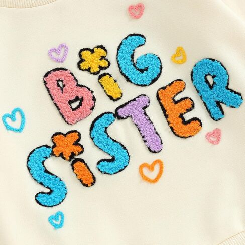 Ayalinggo Toddler Baby Clothes Big Sister Shirts For Girls Long Sleeve Crewneck Big Sis Sweatshirt Sibling Matching Outfit in Kuwait