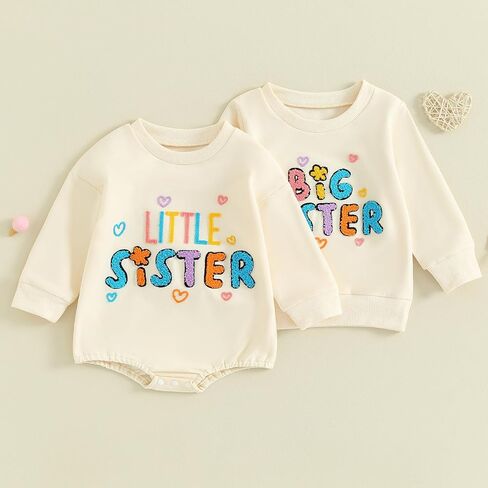 Ayalinggo Toddler Baby Clothes Big Sister Shirts For Girls Long Sleeve Crewneck Big Sis Sweatshirt Sibling Matching Outfit in Kuwait