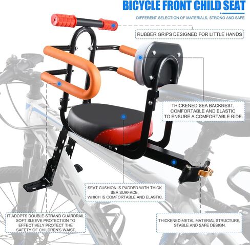 Child Bike Seat - Front Mount, Kids Bike Seat for Adult Bike,Retractable Baby Bike Seat Front Mounted, Toddler Bike Seat for Children 2~6 Years in Kuwait