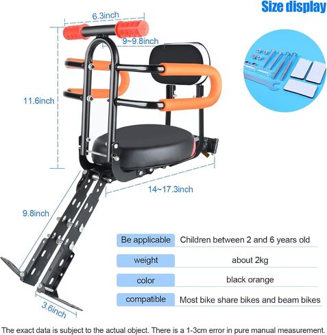 Child Bike Seat - Front Mount, Kids Bike Seat for Adult Bike,Retractable Baby Bike Seat Front Mounted, Toddler Bike Seat for Children 2~6 Years in Kuwait