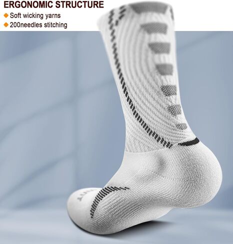 BULLIANT Men Socks, Athletic Compression Crew Socks Cushioned for Men Running Sports Hiking Fishing Arch Support in Kuwait