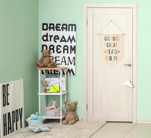 آية الكتاب المقدس ديكور الحائط - لافتة حائط مكتوبة محايدة - هدية ديكور العلم للأطفال الأولاد والبنات حديثي الولادة - لافتة حائط هدايا لغرف الأطفال وغرفة اللعب وغرفة النوم والباب الأمامي in Kuwait