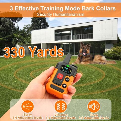 Citronella Training Collar for Dog [1* Spray Refill] Spray Dog Training Collar with Beep/Vibration/Spray Mode & 6 Adjustable Sensitivities Bark Collar, Safer Citronella Bark Collar for L/M/S Dog in Kuwait