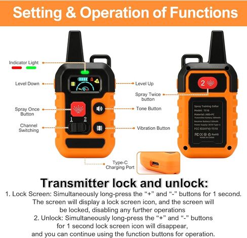 Citronella Training Collar for Dog [1* Spray Refill] Spray Dog Training Collar with Beep/Vibration/Spray Mode & 6 Adjustable Sensitivities Bark Collar, Safer Citronella Bark Collar for L/M/S Dog in Kuwait