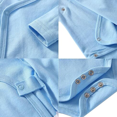 Unisex-Baby Side Snap Long-Sleeve 3-Pack Bodysuit 100% Organic Cotton New Born Clothes Infant Boy And Girl Thermal Shirt in Saudi Arabia