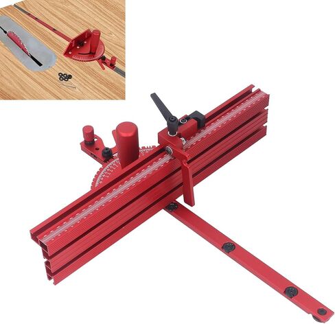 Precision Miter Gauge for Table Saw, Standard Slot 3/4x 3/8, Table Saw Miter Gauge Fence System Includes Aluminum Miter Fence, Repetitive Cut Flip Stop for Woodworking Tools in Saudi Arabia