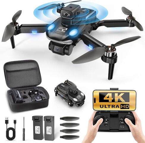 Mini Drone with Camera for Adults Kids, 4K HD Foldable, One Key Take Off/Land Brushless Motor Waypoint Fly 32 Mins Long Flight, Toys for Boys Girls in Saudi Arabia