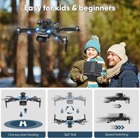 Mini Drone with Camera for Adults Kids, 4K HD Foldable, One Key Take Off/Land Brushless Motor Waypoint Fly 32 Mins Long Flight, Toys for Boys Girls in Saudi Arabia