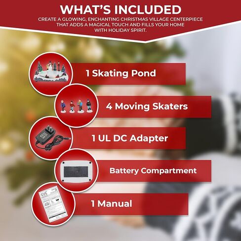 قرية الكريسماس، بركة التزلج، الرسوم المتحركة، قرية الثلج الموسيقية المضيئة، إضافة مثالية إلى ديكورات عيد الميلاد الداخلية وعروض العطلات in Kuwait