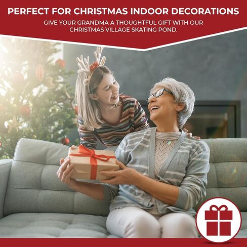 قرية الكريسماس، بركة التزلج، الرسوم المتحركة، قرية الثلج الموسيقية المضيئة، إضافة مثالية إلى ديكورات عيد الميلاد الداخلية وعروض العطلات in Kuwait