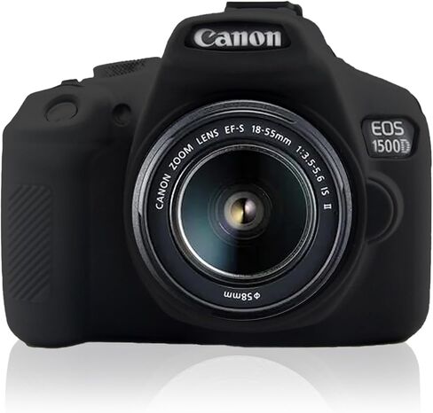 Easy Hood Soft Silicone Camera Case Cover for Canon Rebel T6/1300D, T7/1500D DSLR - Black with Button Marking in Kuwait
