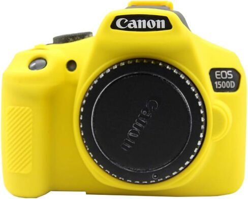 Easy Hood Soft Silicone Camera Case Cover for Canon Rebel T6/1300D, T7/1500D DSLR - Black with Button Marking in Kuwait