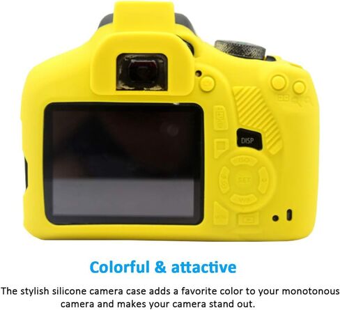 Easy Hood Soft Silicone Camera Case Cover for Canon Rebel T6/1300D, T7/1500D DSLR - Black with Button Marking in Kuwait