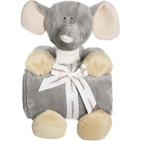 Teddykompaniet Diinglisar Adorable Stuffed Animal Lovely Realistic Large Wild Elephant & Soft Blanket Set Plush Sleep Toys Birthday Gift for Baby Child Toddler