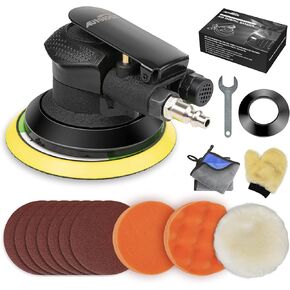Autolcok 6 Inches Air Random Orbital Sander, Pneumatic Palm Car Sanders For Wood Polisher Metal,And Auto Body Work, Da Sanders, Dual-action Sander