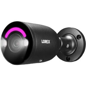 Lorex 4K 8MP Deterrence Bullet AI PoE IP Wired Add-On Metal Indoor/Outdoor Camera - Smart Security Lighting, Color Night Vision, Smart Motion Detection Plus, Two-Way Audio, IP67 Weatherproof Rated