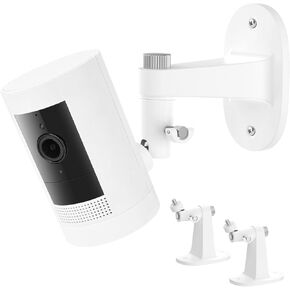 2Pack Security Wall Mount for Ring Stick Up Cam Battery/Plug-in 3rd Gen/Stick Up Camera Pro Battery/Ring Indoor Cam(1st Gen), Adjustable Ring Outdoor Indoor Camera Mount with Two Installation Ways