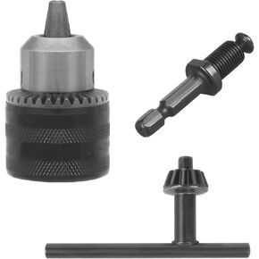 763198-1 3/8" Drill Chuck Adapter for Makita - Drill Chuck for Impact Driver, Impact Drill Bit Adapter Keyless Chuck 1/4" Hex Shank