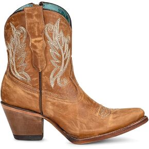CORRAL LADIE'S GOLDEN EMBROIDERY ANKLE BOOT, LEATHER SOLE, URBAN A4218