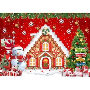 SJOLOON Christmas Backdrop Snowman Christmas Tree Photo Backdrop for Christmas Party Decoration Studio Props 12758 (7x5FT)