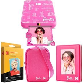 Kodak x Barbie Step Slim Wireless Instant Portable Photo Mobile Printer (Signature Style)+ Barbie Deluxe Camera Case + Barbie Photo Album + Zink Paper (20 Sheets)