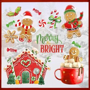 Mfault Happy Holiday Christmas Classic Movie Window Clings 9 Sheets, Xmas Vacation Clark Cat Dog Squirrel Deer Decorations, Car Tree New Year 2025 Party Home Kitchen Decor Holiday Gift
