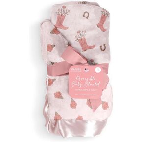 JuJuBe x Studio Oh! Baby Essentials Reversible Baby Blanket - Soft Throw for Newborns & Infants, Ideal for Tummy Time, Home, Travel & Nursery Essentials - Perfect Bloomin Boot in Kuwait