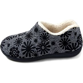 ULTRAIDEAS Women’s Cozy Faux Sherpa Fleece Slippers with Drawstring, Memory Foam Closed Back House Shoes with Nonslip Rubber Sole for Indoor and Outdoor（Black Grey, Size 10）