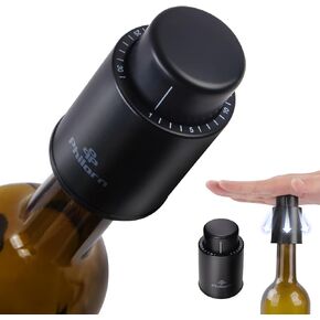 Philorn Wine Bottle Stoppers, 3 PACK Vacuum Wine Stoppers - Saver Toppers for Wine Bottles, Reusable Wine Cork Cover Keep Wine Fresh after Opening, Real Vacuum Pump Wine Keeper Cap Preserver - Gifts