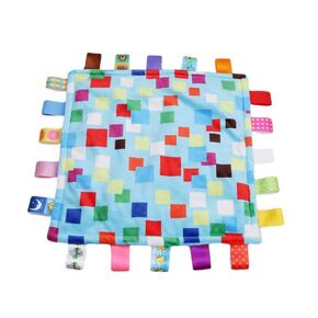 G-Tree Baby Boy Tag Security Blanket - Colorful Plush Security Comforter Tag Blankets, Warm and Safe Security Blanket Shower Gift for Baby