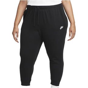 Nike Sportswear Club Fleece Women's Mid-Rise Joggers (Plus Size) (DV5085-010, Black/White)