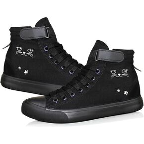 KPOP Cat Shoe Women,Gifts for Teen Girls,Animal Cat Printed Shoes Sneakers Canvas Cute Cat Pattern Unisex High Top Sneakers