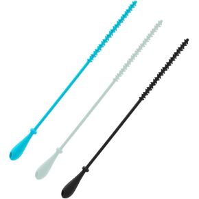 3pcs Silicone Straw Brush, 9.45 Inch Extra Long Cleaner Brush Reusable Water Bottle Straw Brush Bendable Crevice Cleaning Brushes Kitchen Cleaning Tool