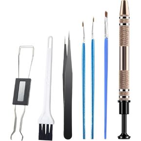 HONKID Keyboard Lube Kit 7PCS, Keycap Puller Key Puller Switch Lube Station for Cherry Kailh Gateron and Mechanical Keyboard Switches with Tweezers Lubrication Pens and Stem Holder Tool Puller