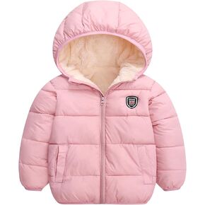 Happy Cherry Kids Boy's Girls Winter Coat Fleece Lined Thick Down Coats Puffy Jackets with Hood