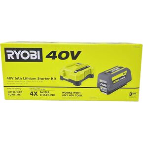 RYOBI 40V Lithium-Ion 6.0 Ah High Capacity Battery and Rapid Charger Kit (Bulk Packaged)