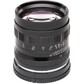 عدسة Koah Artisans Series 50 مم f/1.4 ذات فتحة كبيرة للتركيز اليدوي لأربعة أثلاث صغيرة (أسود) in Kuwait