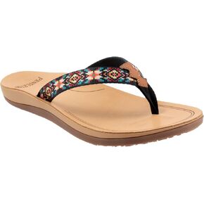 PENDLETON Women's Fire Legend Flip-Flop, Vibrant Fabric Upper, Rubber Sole, Cushioned Leather-Lined Footbed