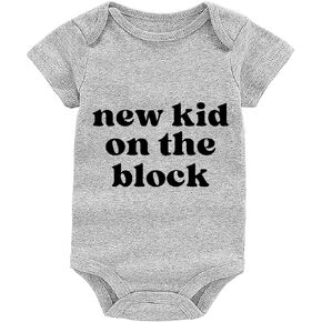 New Kid On The Block Pregnancy Announcement Baby Bodysuit Newborn Outfits Baby Romper Infant One Piece Outfits