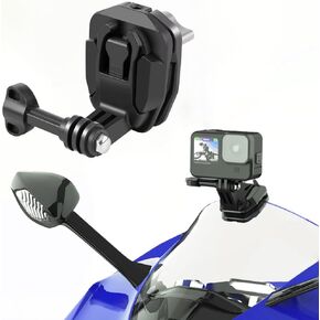 Aluminum Alloy Motorcycle Windshield Clip Camera Mount for GoPro Hero 13 12 11 10 9 8 7,Insta360 X4 X3,Insta360 Ace/Ace Pro GO 3 GO 3S,DJI Osmo Action/Procket Action Camera Clamp Accessories