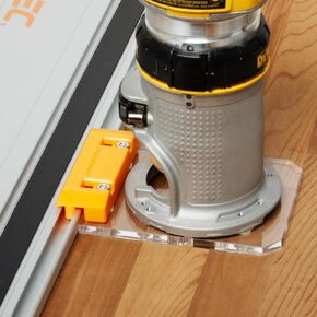 POWERTEC 72019 Router Guide Rail Adapter for DeWalt DWP61 and DCW600B Fixed Base Trim Routers - Compatible with Powertec, Makita, Festool, Milwaukee, Kreg ACS, WEN, Triton, Ridgid Guide Rails
