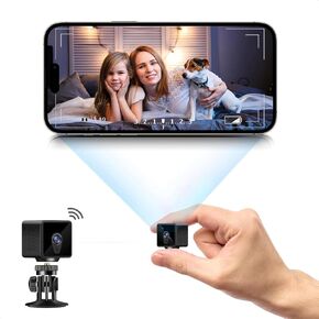 Home Security 2K Camera Mini Wireless Smart Indoor Camera Small WiFi Outdoor Portable Cameras Tiny House Nanny Cam Battery Life Powered Body Camera 150 Wide Angle with Night Vision Motion Detection